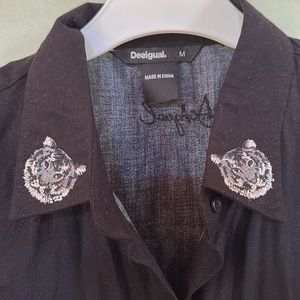 Desigual animal print button down shirt